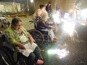 カラフルな手持ち花火